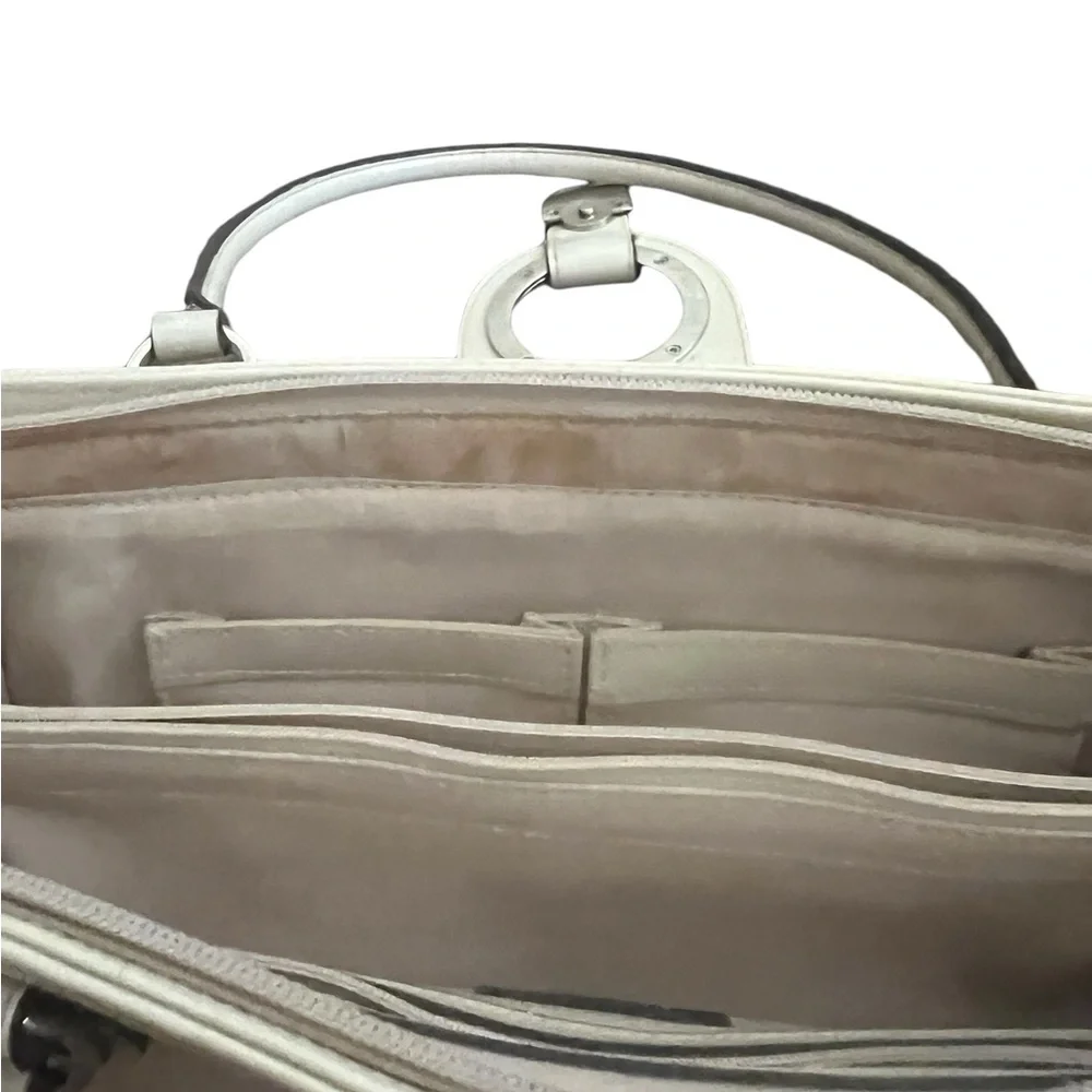 Hillard & Hanson | Y2K purse cream leather medium size shoulder bag
